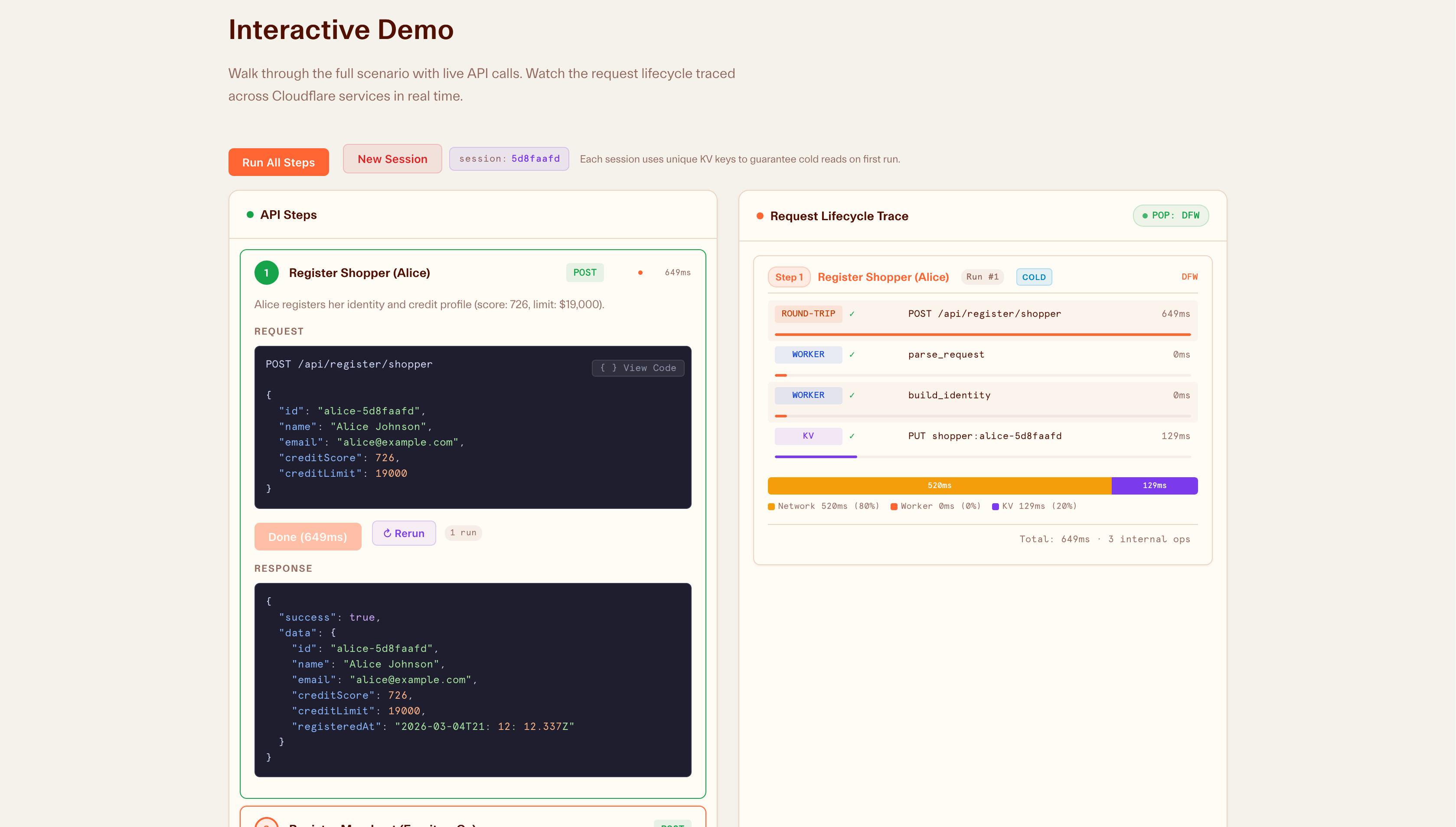 Agentic Commerce Registry screenshot