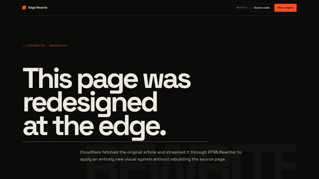 Edge Rewrite — Streaming HTML Transformations at the Edge screenshot
